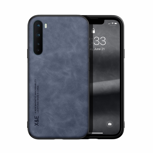 

For OnePlus Nord Skin Feel Magnetic Leather Back Phone Case(Blue)