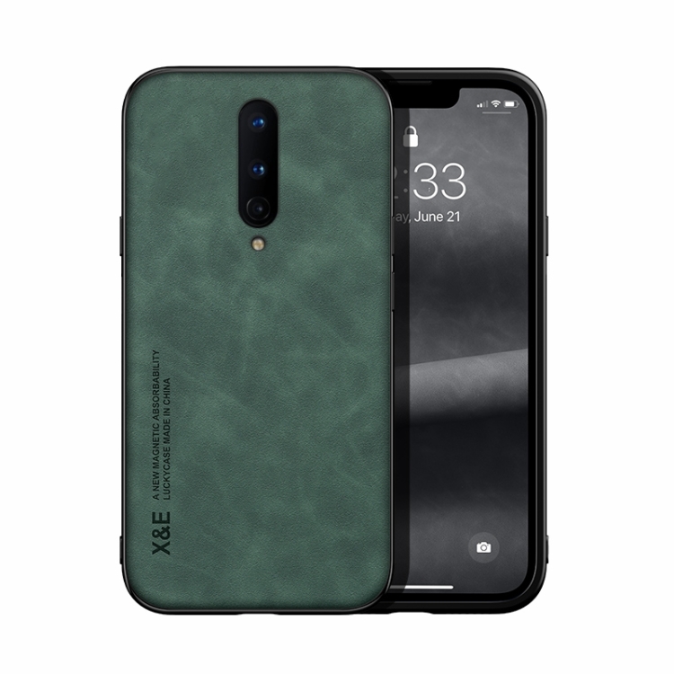 

For OnePlus 8 Skin Feel Magnetic Leather Back Phone Case(Green)