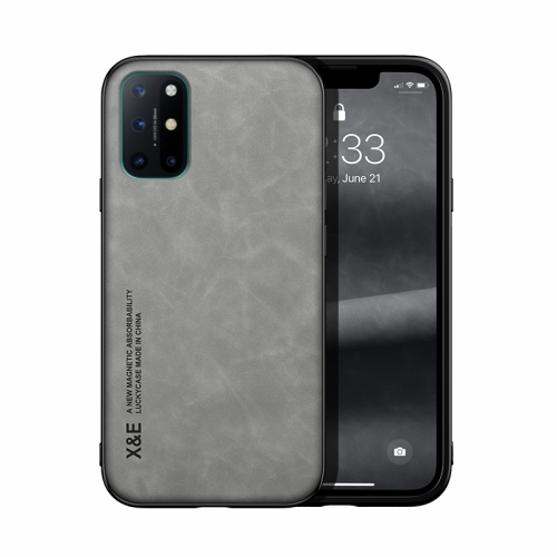 

For OnePlus 8T Skin Feel Magnetic Leather Back Phone Case(Light Grey)