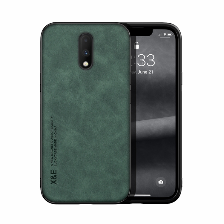 

For OnePlus 7 Skin Feel Magnetic Leather Back Phone Case(Green)