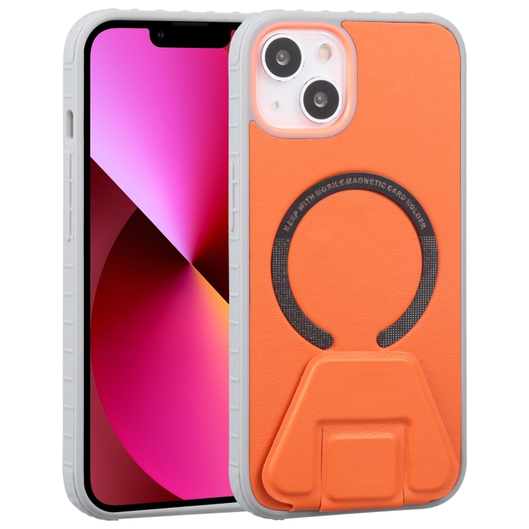 

Mutural Jiane Series MagSafe Magnetic Phone Case For iPhone 13(Orange)