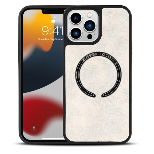 

Lambskin Texture MagSafe Magnetic Phone Case For iPhone 13(White)