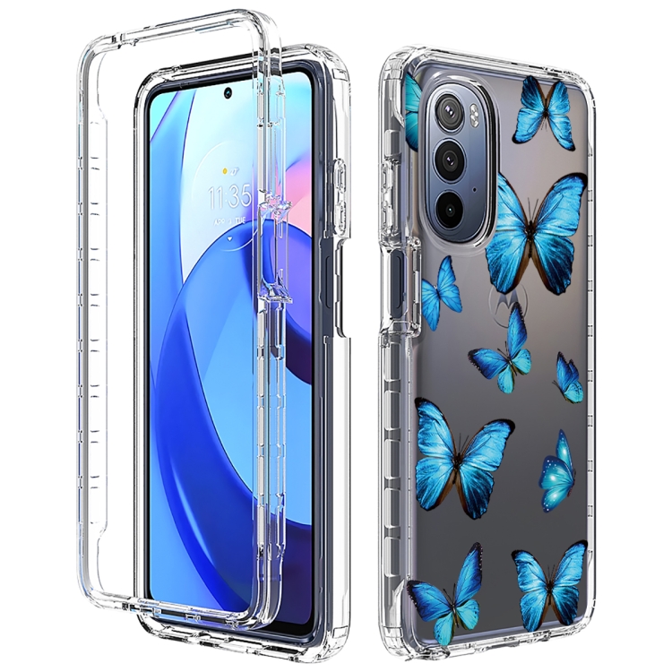 

For Motorola Moto G Stylus 5G 2022 PC+TPU Transparent Painted Phone Case(Butterflies)