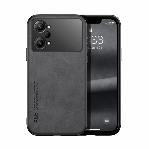 

For OPPO K10 Pro Skin Feel Magnetic Leather Back Phone Case(Dark Grey)