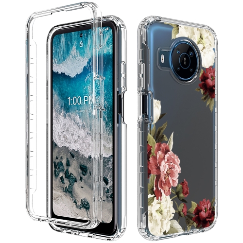 

For Nokia X100 PC+TPU Transparent Painted Phone Case(Rose)