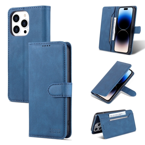 

AZNS Dream Second Generation Skin Feel PU+TPU Horizontal Flip Leather Phone Case For iPhone 14 Pro Max(Blue)
