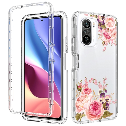 

For Xiaomi Redmi K40 PC+TPU Transparent Painted Phone Case(Pink Rose)