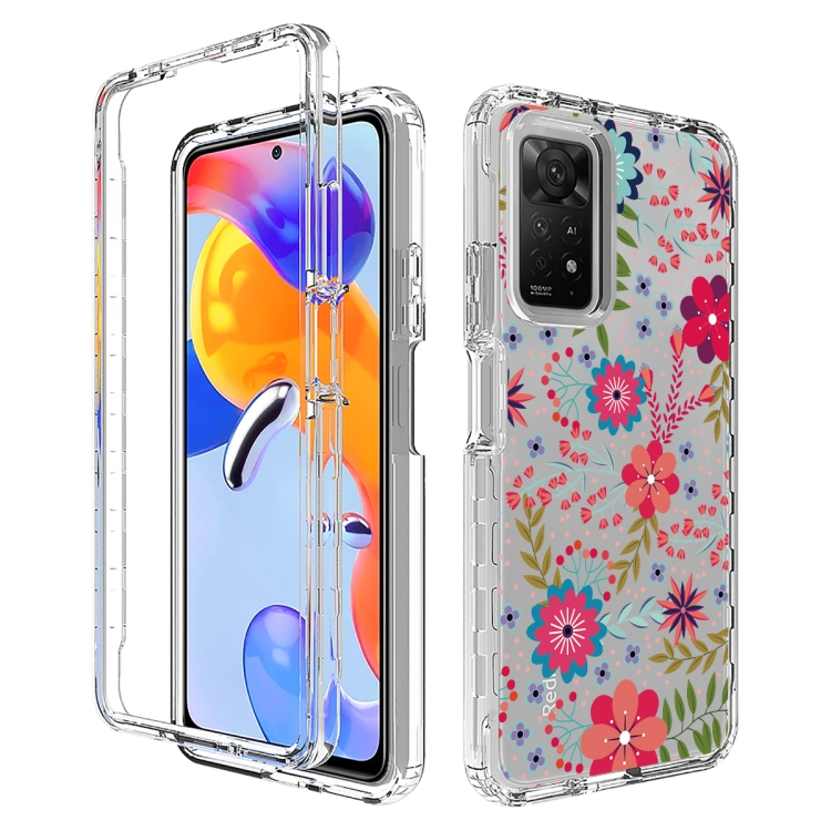 

For Xiaomi Redmi Note 11 Pro PC+TPU Transparent Painted Phone Case(Small Floral)