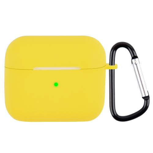 

Wireless Earphone Silicone Protective Case with Carabiner For AirPods 3(Yellow)