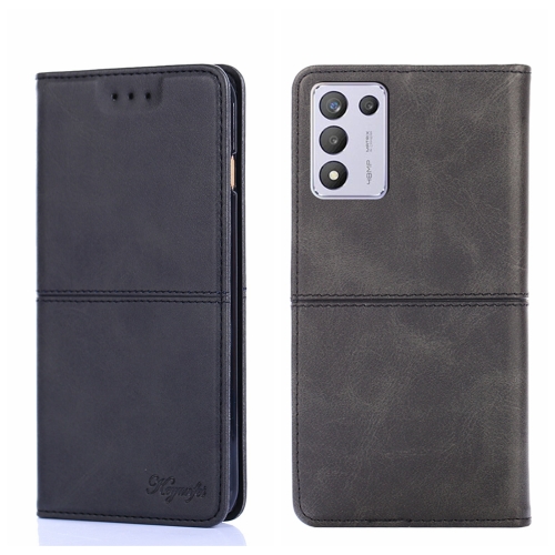 

For OPPO K9s/Realme Q3s Cow Texture Magnetic Horizontal Flip Leather Phone Case(Black)