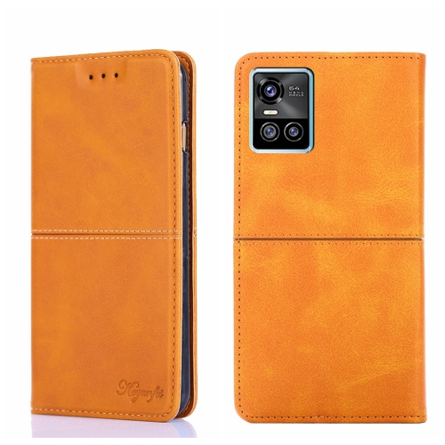 

For vivo S10/S10 Pro Cow Texture Magnetic Horizontal Flip Leather Phone Case(Light Brown)