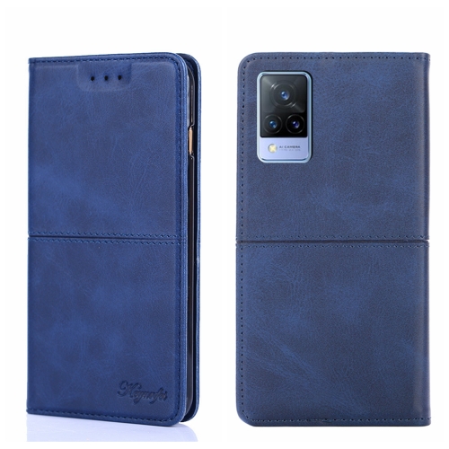 

For vivo V21 4G/V21 5G Cow Texture Magnetic Horizontal Flip Leather Phone Case(Blue)