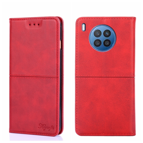 

For Huawei Nova 8i Cow Texture Magnetic Horizontal Flip Leather Phone Case(Red)