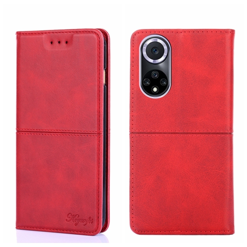 

For Huawei Nova 9 Cow Texture Magnetic Horizontal Flip Leather Phone Case(Red)