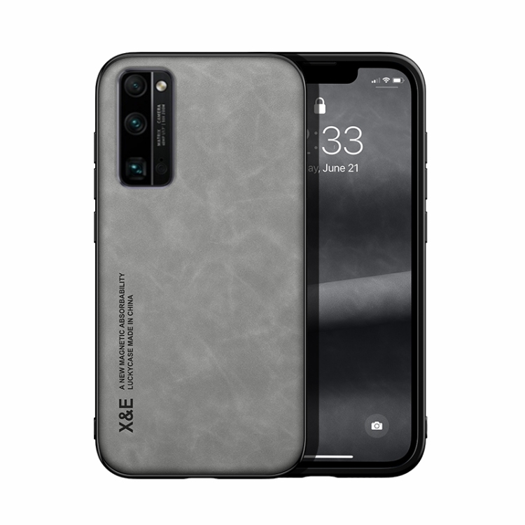 

For Honor 30 Pro Skin Feel Magnetic Leather Back Phone Case(Light Grey)