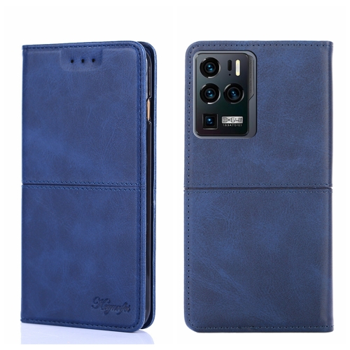 

For ZTE Axon 30 Ultra Cow Texture Magnetic Horizontal Flip Leather Phone Case(Blue)