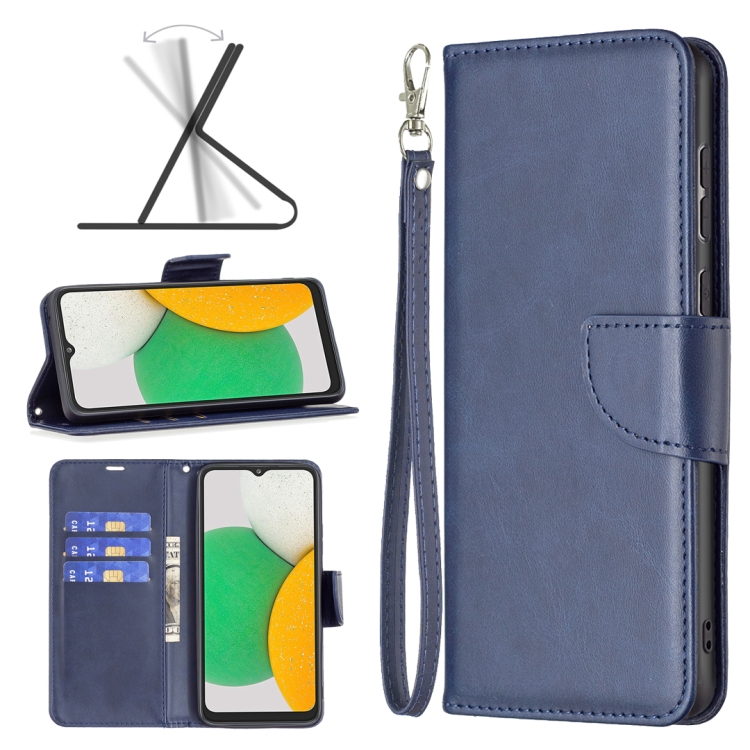 

For Samsung Galaxy A03 Core Retro Lambskin Texture Leather Phone Case(Blue)