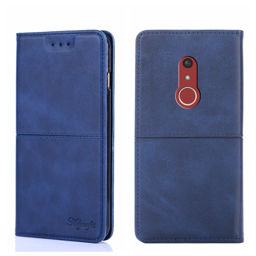 

For Fujitsu Arrow Be4 Plus F-41B Cow Texture Magnetic Horizontal Flip Leather Phone Case(Blue)