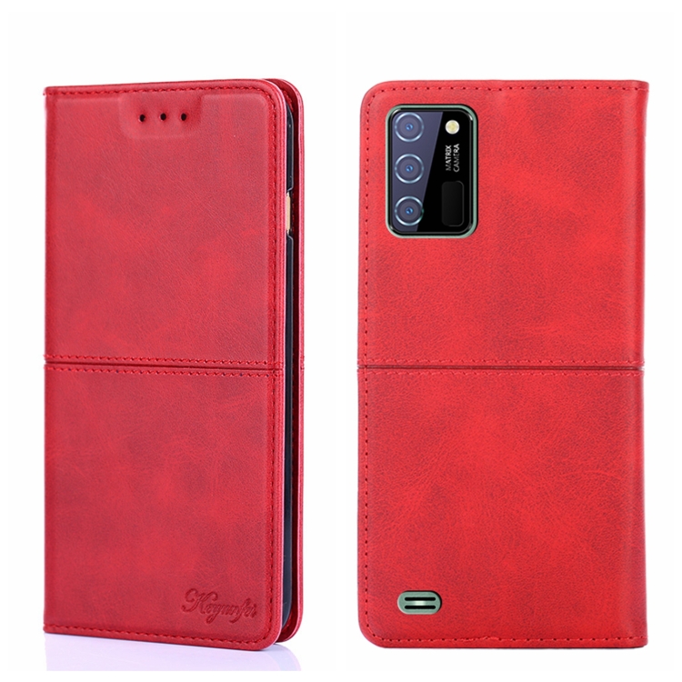 

For Oukitel C25 Cow Texture Magnetic Horizontal Flip Leather Phone Case(Red)