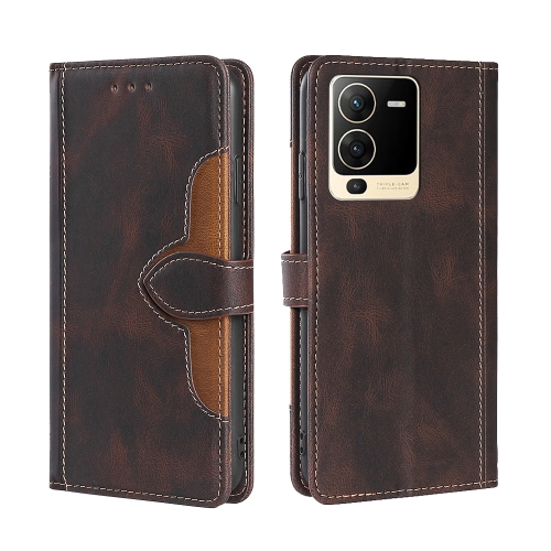 

For vivo S15 5G Skin Feel Magnetic Buckle Leather Phone Case(Brown)