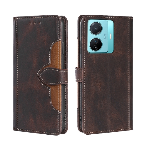 

For vivo S15e 5G / T1 Snapdragon 778G Skin Feel Magnetic Buckle Leather Phone Case(Brown)