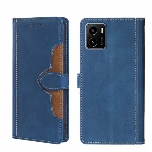 

For vivo Y15s Global Skin Feel Magnetic Buckle Leather Phone Case(Blue)