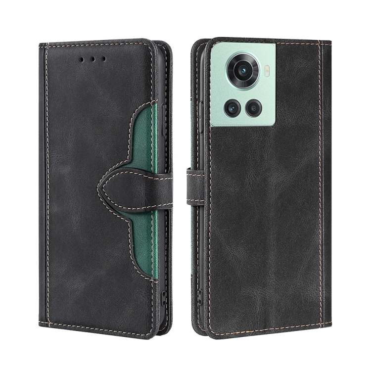 

For OnePlus Ace / 10R Skin Feel Magnetic Buckle Leather Phone Case(Black)