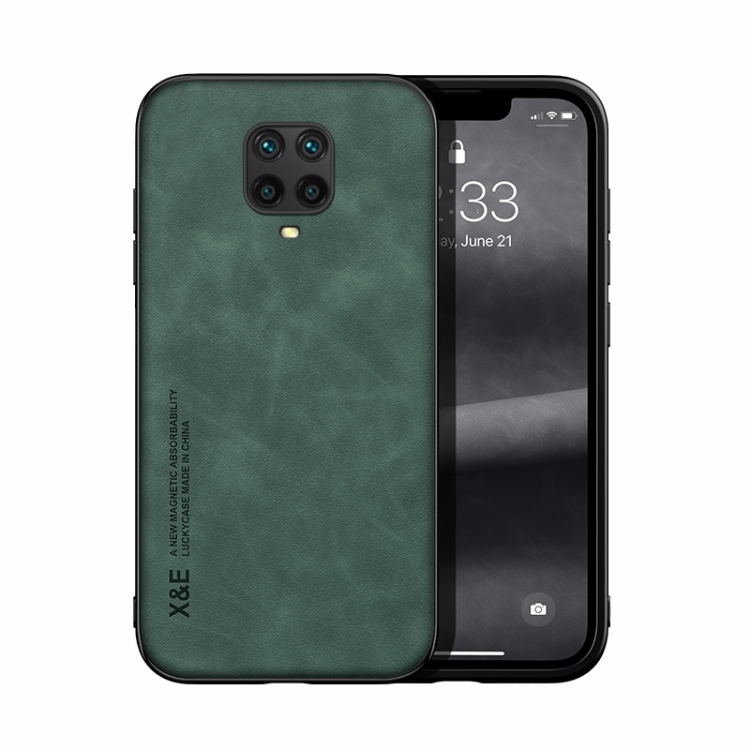 

For Xiaomi Redmi Note 9 Pro Max Skin Feel Magnetic Leather Back Phone Case(Green)