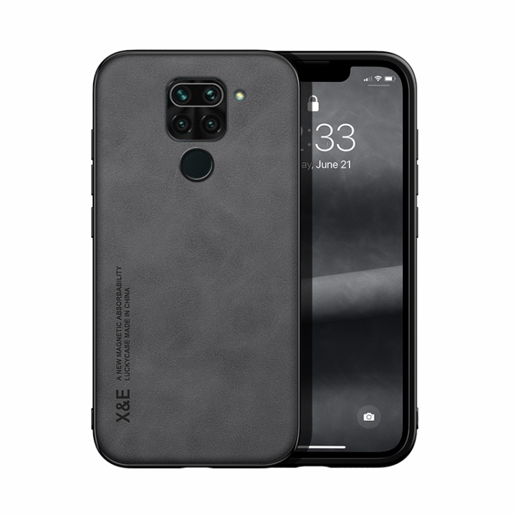 

For Xiaomi Redmi Note 9 Foreign Skin Feel Magnetic Leather Back Phone Case(Dark Grey)