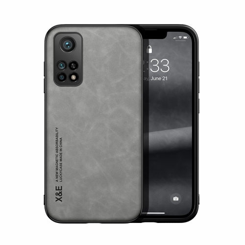 

For Xiaomi Mi 10T Skin Feel Magnetic Leather Back Phone Case(Light Grey)
