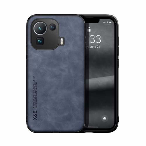 

For Xiaomi 11T Pro Skin Feel Magnetic Leather Back Phone Case(Blue)