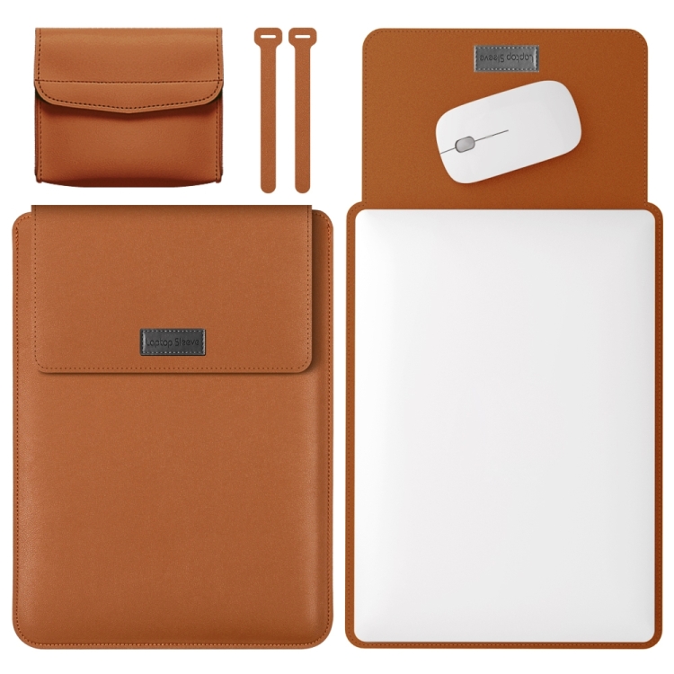

4 in 1 Lightweight and Portable Leather Computer Bag, Size:11/12 inches(Brown)