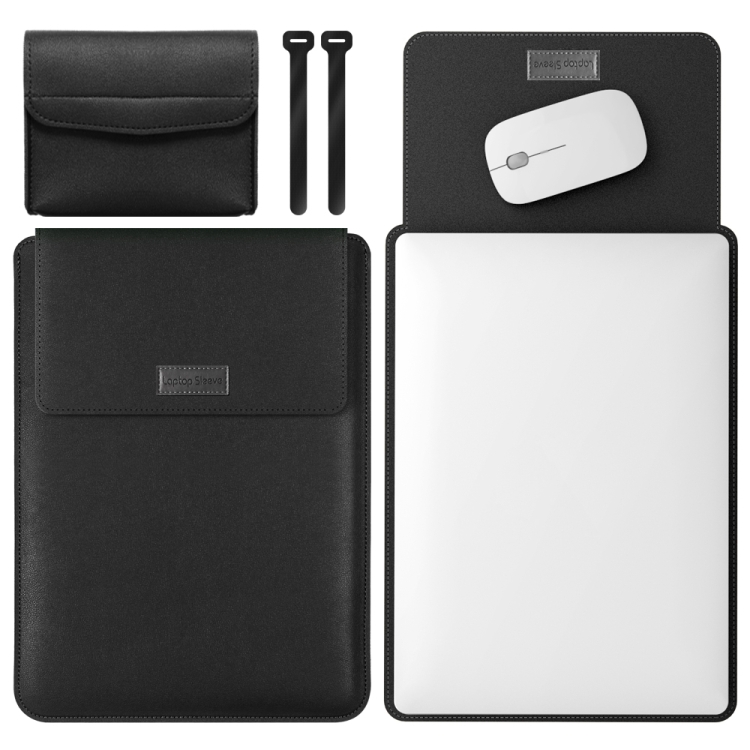 

4 in 1 Lightweight and Portable Leather Computer Bag, Size:15.4/15.6/16.1 inches(Black)