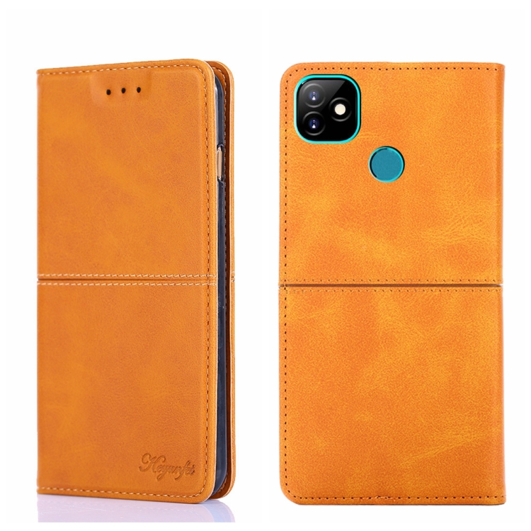 

For Itel Vision 1 Cow Texture Magnetic Horizontal Flip Leather Phone Case(Light Brown)