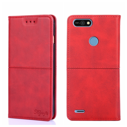 

For Tecno Pop 2/Pop 2 F/Pop 2 Pro/Pop 2 Power/Itel P13 Cow Texture Magnetic Horizontal Flip Leather Phone Case(Red)