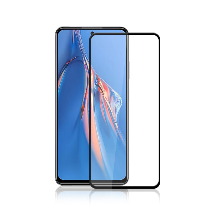 

mocolo 9H Full Glue Silk Print Tempered Glass Film For Xiaomi Redmi Note 11E Pro (Black)
