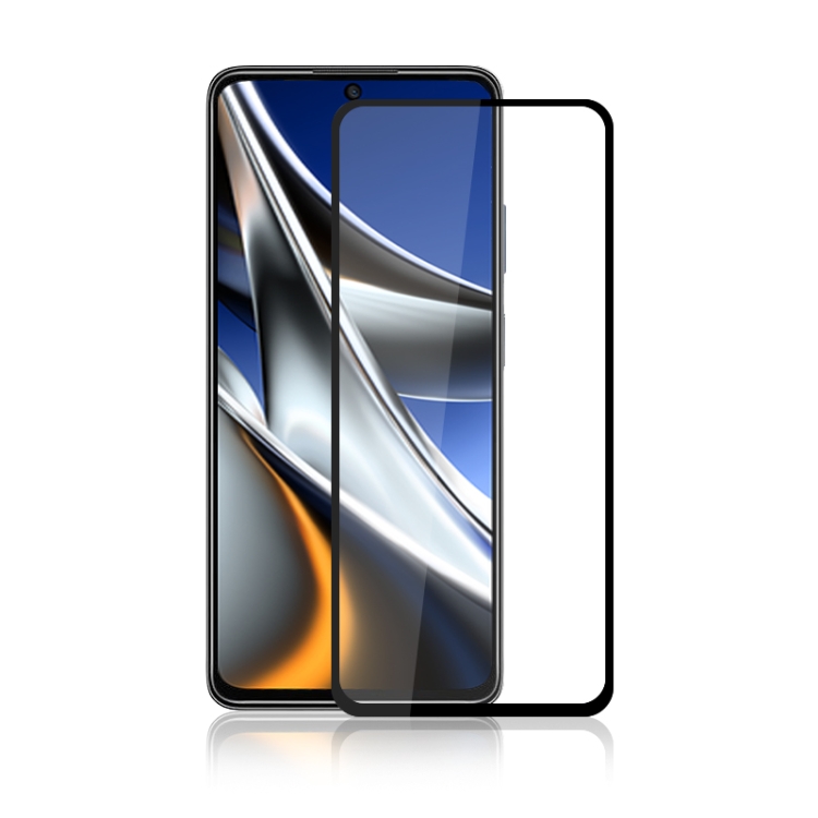 

mocolo 9H Full Glue Silk Print Tempered Glass Film For Xiaomi Poco X4 Pro 5G(Black)