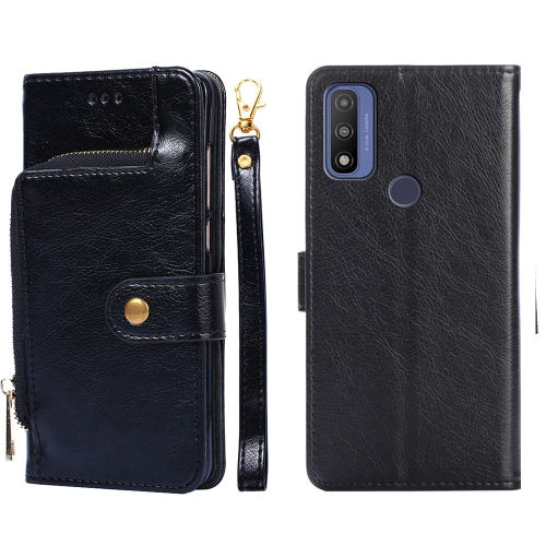 

For Motorola G Pure Zipper Bag PU + TPU Horizontal Flip Leather Case(Black)
