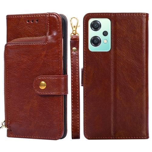 

For OnePlus Nord CE 2 Lite 5G Zipper Bag PU + TPU Horizontal Flip Leather Case(Brown)