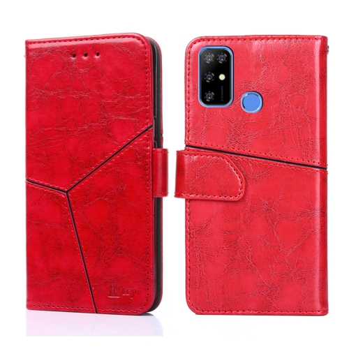 

For Doogee X96 Pro Geometric Stitching Horizontal Flip Leather Phone Case(Red)