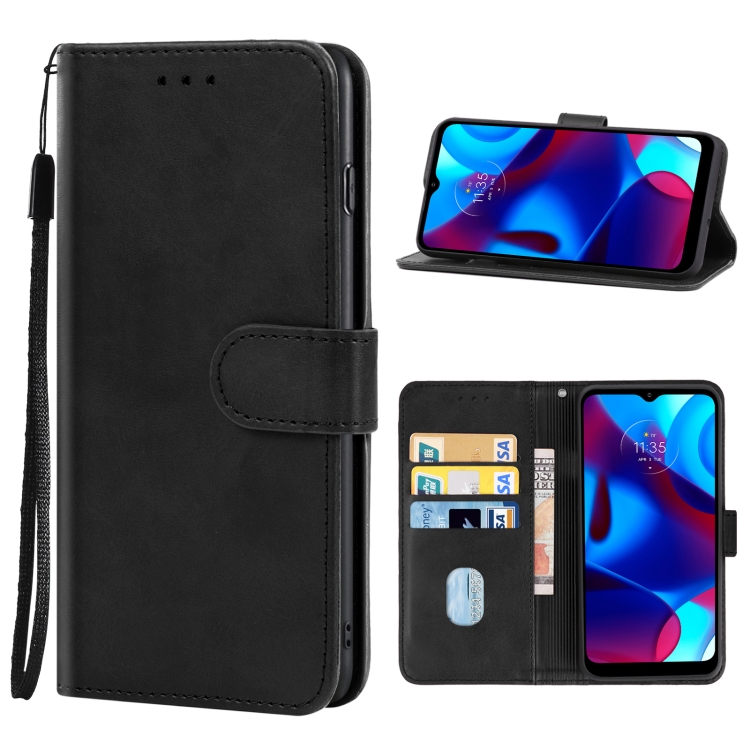 

For Motorola G Pure Leather Phone Case(Black)