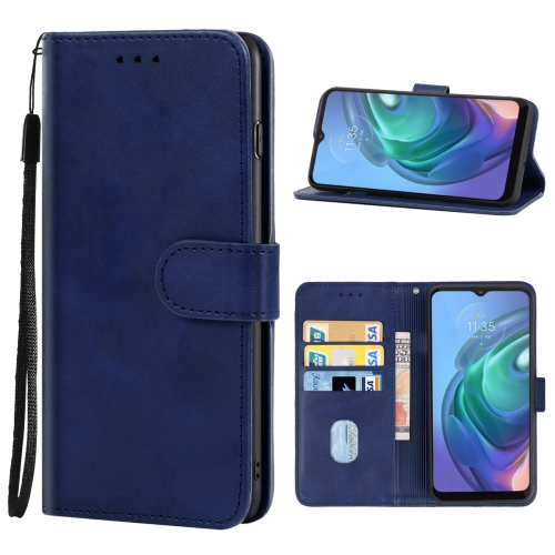 

For Motorola Moto G10 Leather Phone Case(Blue)