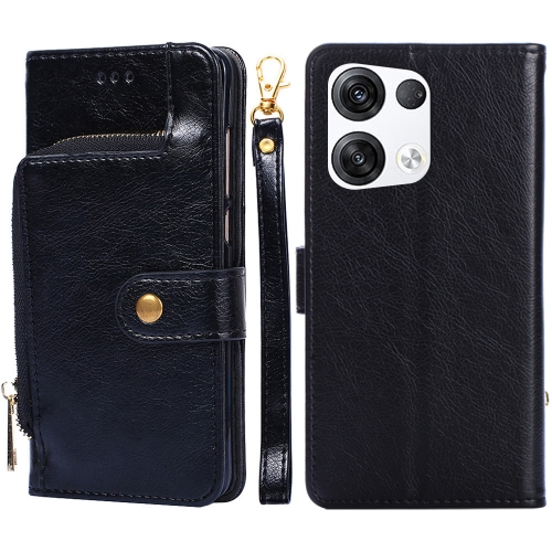 

For OPPO Reno8 Pro+ 5G Zipper Bag PU + TPU Horizontal Flip Leather Phone Case(Black)