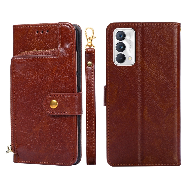 

For OPPO Realme GT Master/Q3 Pro Carnival Zipper Bag PU + TPU Horizontal Flip Leather Phone Case(Brown)