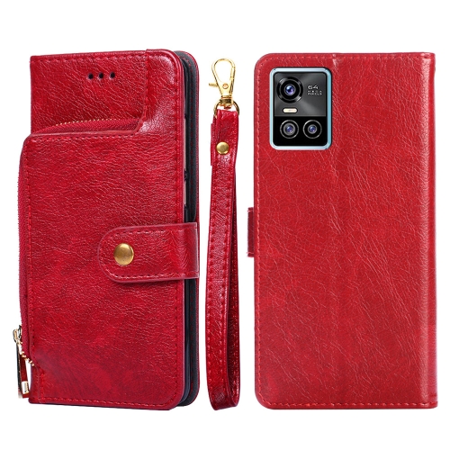

For vivo S10/S10 Pro Zipper Bag PU + TPU Horizontal Flip Leather Phone Case(Red)
