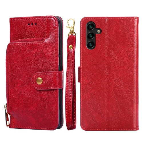 

For Samsung Galaxy A13 4G Zipper Bag PU + TPU Horizontal Flip Leather Phone Case(Red)