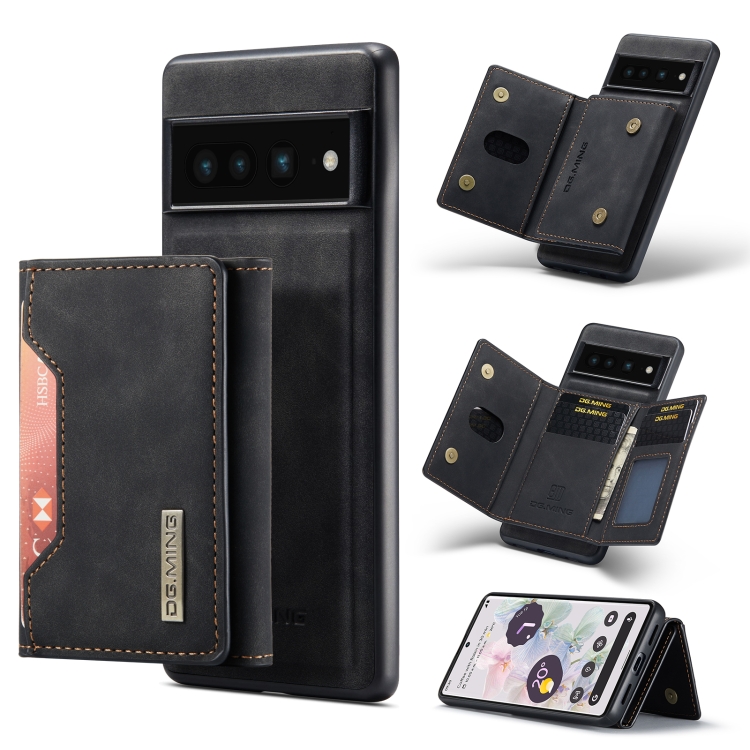 

For Google Pixel 7 Pro 5G DG.MING M2 Series 3-Fold Multi Card Bag Phone Case(Black)
