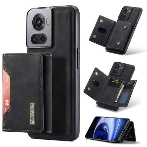 

For OnePlus Ace/10R DG.MING M2 Series 3-Fold Multi Card Bag + Magnetic Phone Case(Black)