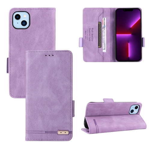 

Magnetic Clasp Leather Phone Case For iPhone 14 Max(Purple)