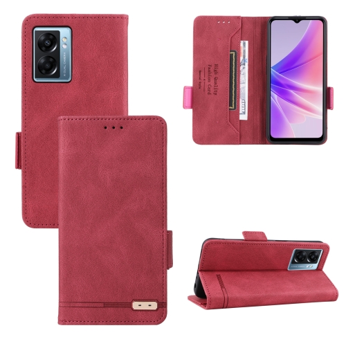 

For OPPO A57 5G 2022 / Realme V23 5G Magnetic Clasp Leather Phone Case(Red)